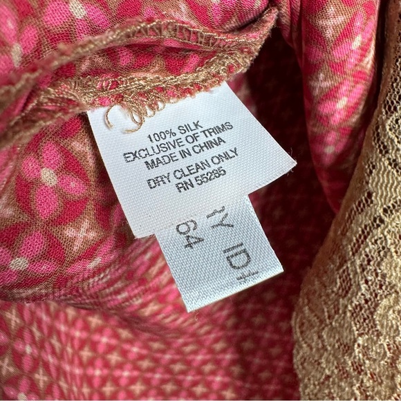 Express Top Womens XS Silk Babydoll Y2K Camisole Fairy Lace Dainty Pink Red E7 - Picture 7 of 9